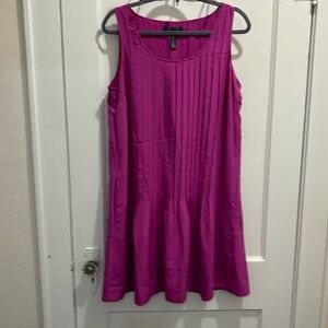 Ralph Lauren Fuchsia Colored Pleated Dress with Pockets Size 14